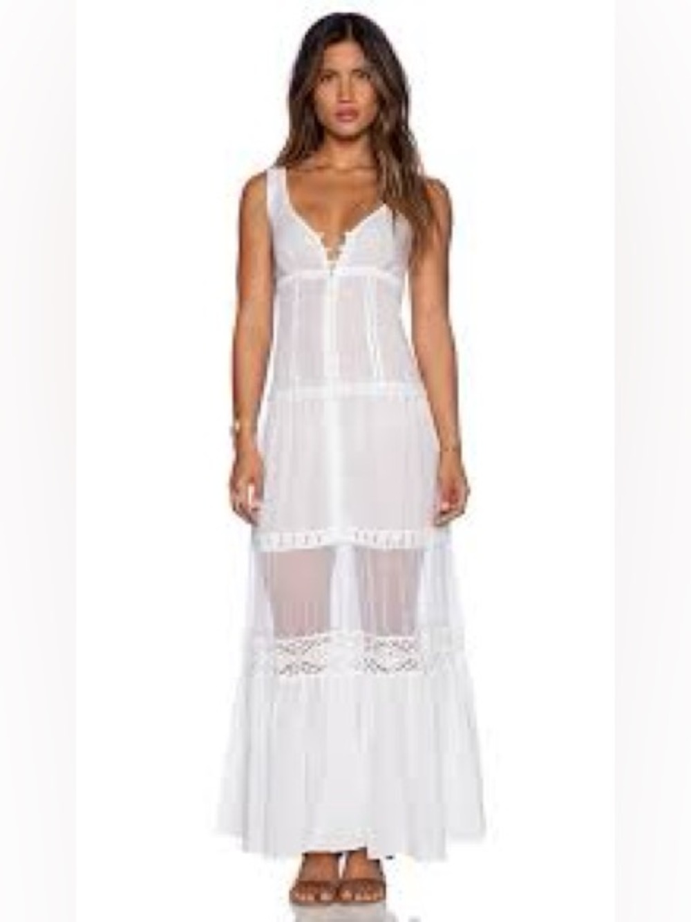 Free people bohemian lightweight Victorian button front maxi dress